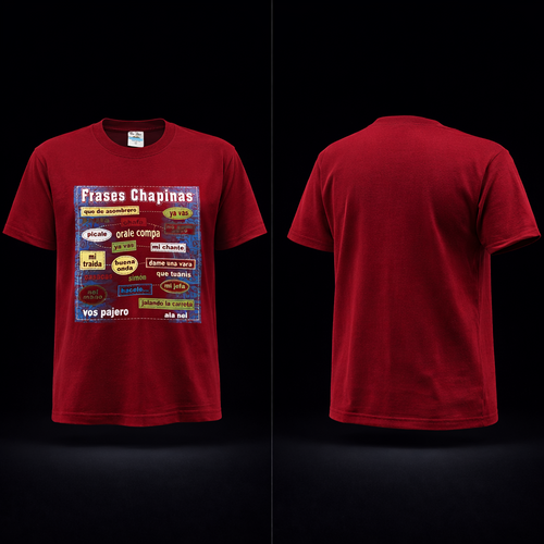 Guatemala Cotton T-shirt unisex with traditional sayings Logo crew neck Red